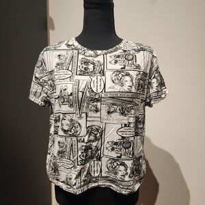Zara Monochrome Comic Print Tee